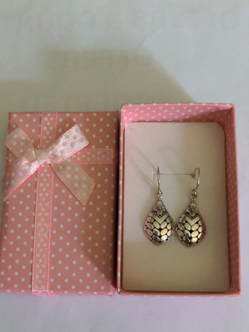 New Sterling Silver  Bali Floral Teardrop Earrings, Drop  Dangle, Casual Luxury